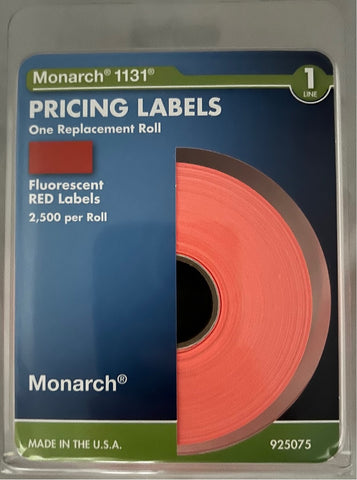 Monarch 1131 Fluorescent Red Labels (1 Roll) - 925075